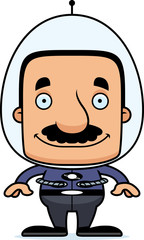 Cartoon Smiling Spaceman Man