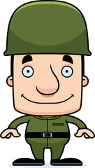 Cartoon Smiling Soldier Man