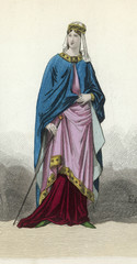 Fototapeta na wymiar 9th century Woman. Date: 9th century