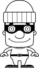 Cartoon Smiling Thief Man