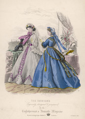 Fototapeta na wymiar Fashion - Dog 1865. Date: 1865