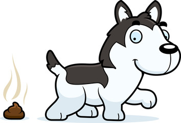 Cartoon Husky Poop