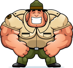 Smiling Cartoon Drill Sergeant