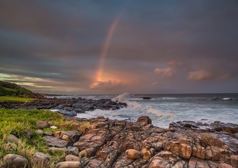 Rainbow over the indian ocean at the Wild Coast