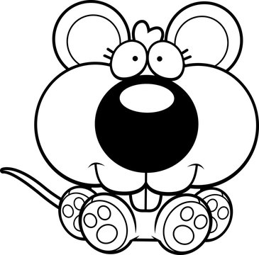 Cartoon Baby Mouse Sitting