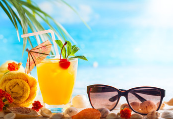 Summer drink on the beach