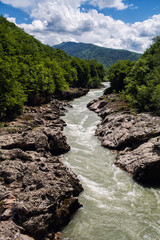 Mountain River between rocks