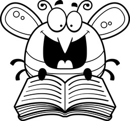 Cartoon Bee Reading