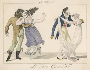 THE WALTZ  - circa 1805. Date: circa 1805