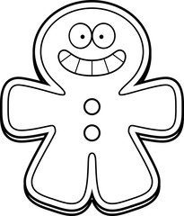 Smiling Cartoon Gingerbread Man