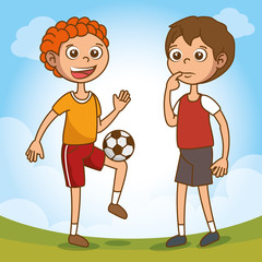 happy kids having fun cartoon vector illustration graphic design