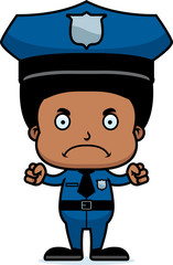 Cartoon Angry Police Officer Boy