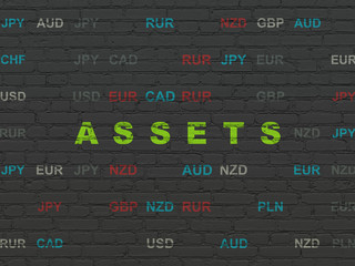 Money concept: Assets on wall background