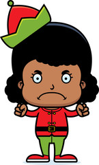 Obraz premium Cartoon Angry Xmas Elf Girl