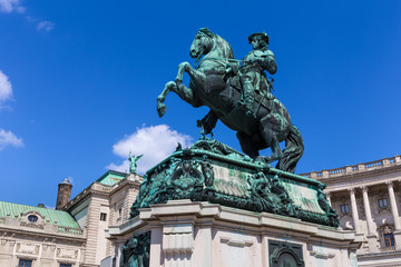 Fototapeta na wymiar Statue of the duke Charles in the Hofburg of Vienna, Austria
