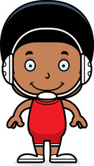 Cartoon Smiling Wrestler Boy