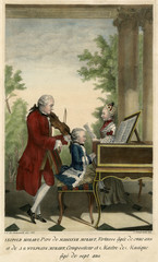 Fototapeta na wymiar Mozart (7) and Family. Date: 1756 - 1791