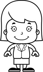 Obraz premium Cartoon Smiling Businessperson Girl