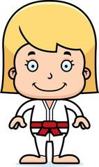 Cartoon Smiling Karate Girl