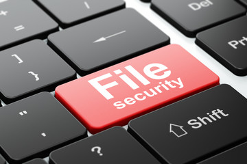 Privacy concept: File Security on computer keyboard background