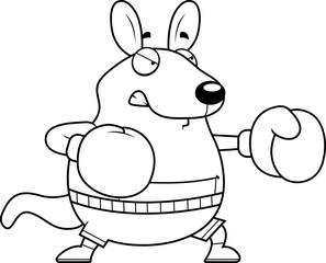 Cartoon Wallaby Boxing