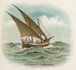 Algerian Fishing Boat. Date: circa 1880