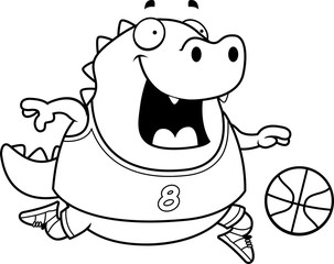 Cartoon Lizard Basketball