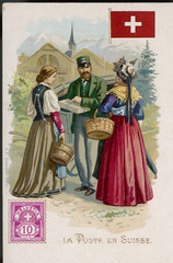 Obraz premium Swiss Postman. Date: circa 1900