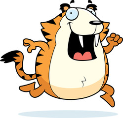 Cartoon Saber-Toothed Tiger Running