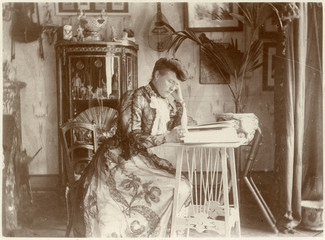 French Domestic Scene. Date: circa 1900
