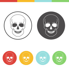 Skull icons of human male