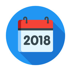 Calendar for 2018 year icon. Vector illustration