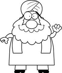 Waving Cartoon Sikh