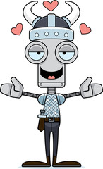 Cartoon Viking Robot Hug