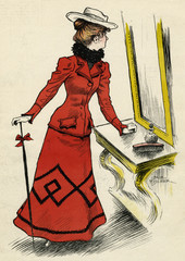 Last Look in Mirror. Date: 1900