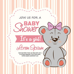 Obraz na płótnie Canvas baby shower girl invitation card vector illustration graphic design