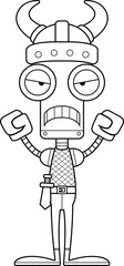 Fototapeta premium Cartoon Angry Viking Robot
