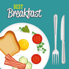 breakfast concept with food and drinks vector illustration graphic design