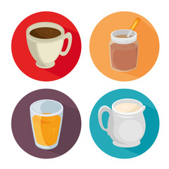 breakfast drinks concept vector illustration graphic design