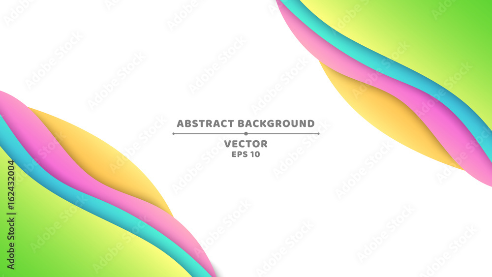 Poster abstract background. template for your projects. multicolored paper waves isolated on white backgrou