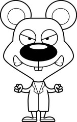 Cartoon Angry Doctor Mouse