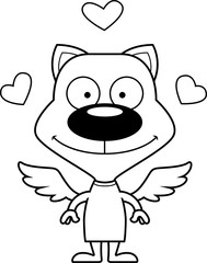Cartoon Smiling Cupid Kitten