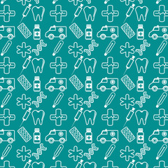 seamless pattern with medical elements  vector illustration graphic design