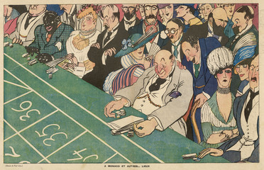 Cartoon  Gambling at Monaco  WW1. Date: 1917