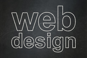 Web development concept: Web Design on chalkboard background