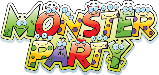 Cartoon Monster Party Text