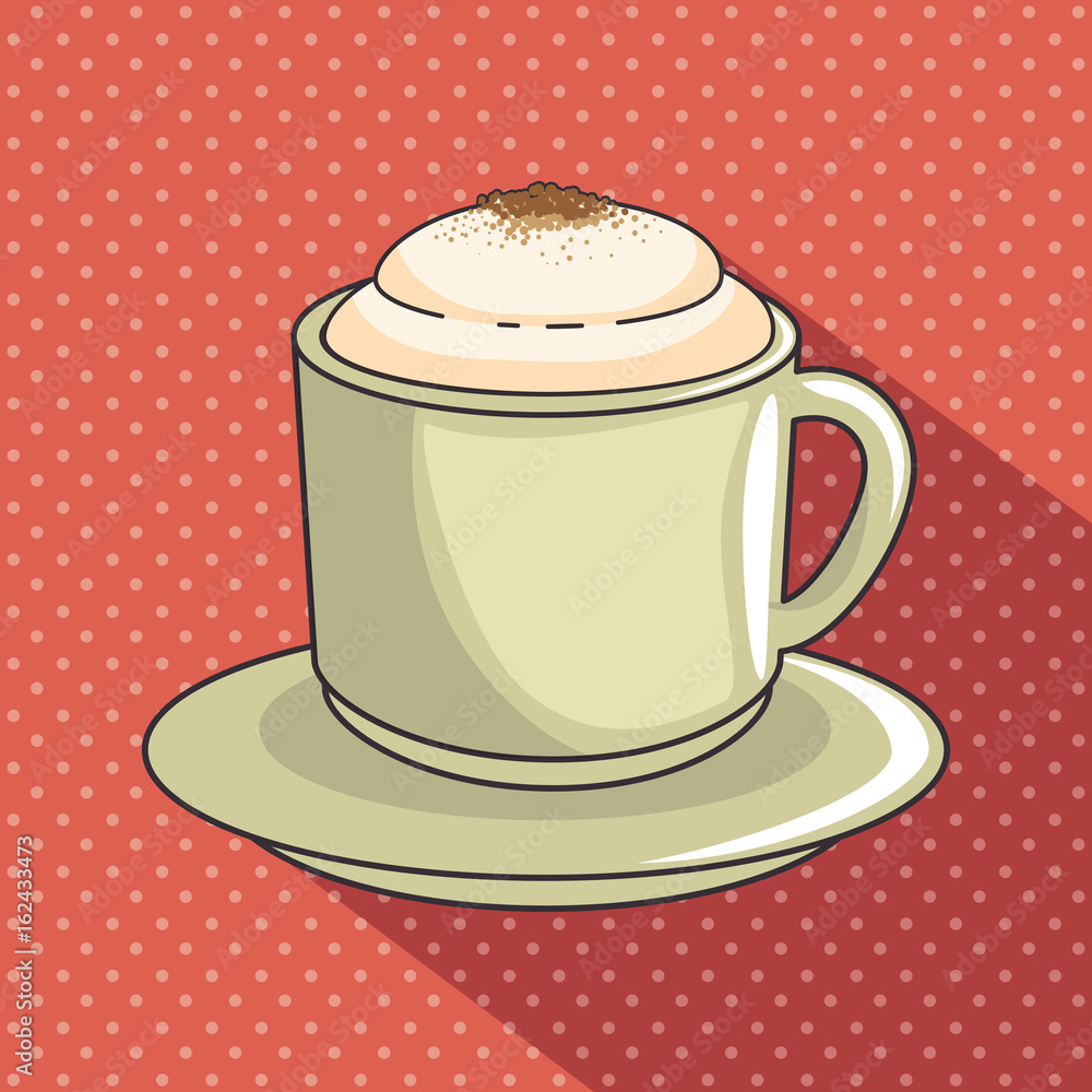 Sticker cappuccino coffee cup icon vector illustration graphic design