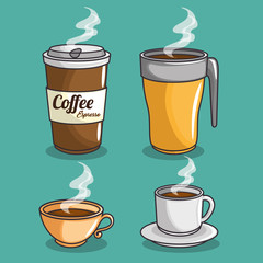 coffee icons set vector illustration graphic design