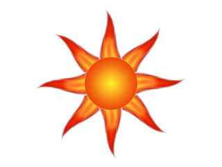 Symbol of the sun on a white background