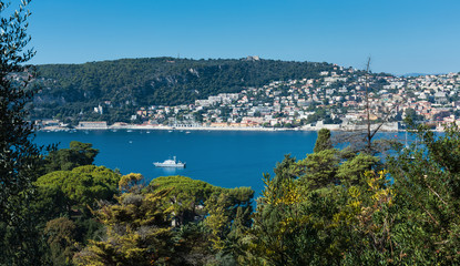 view of the coast of the French Riviera near Nice